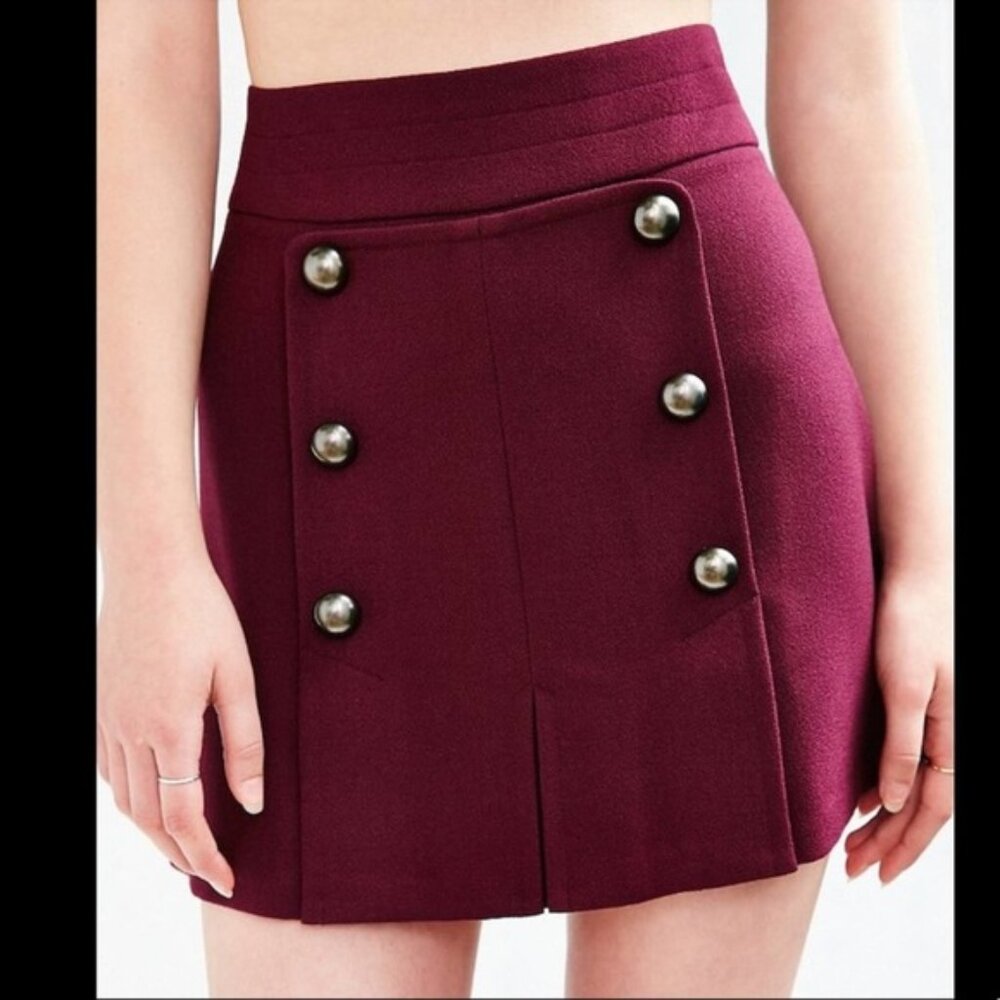 Urban Outfitters Cope Purple Button Front Mini Skirt 2